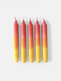 Colourful Hand Dipped Yellow & Pink punch Dinner Candles