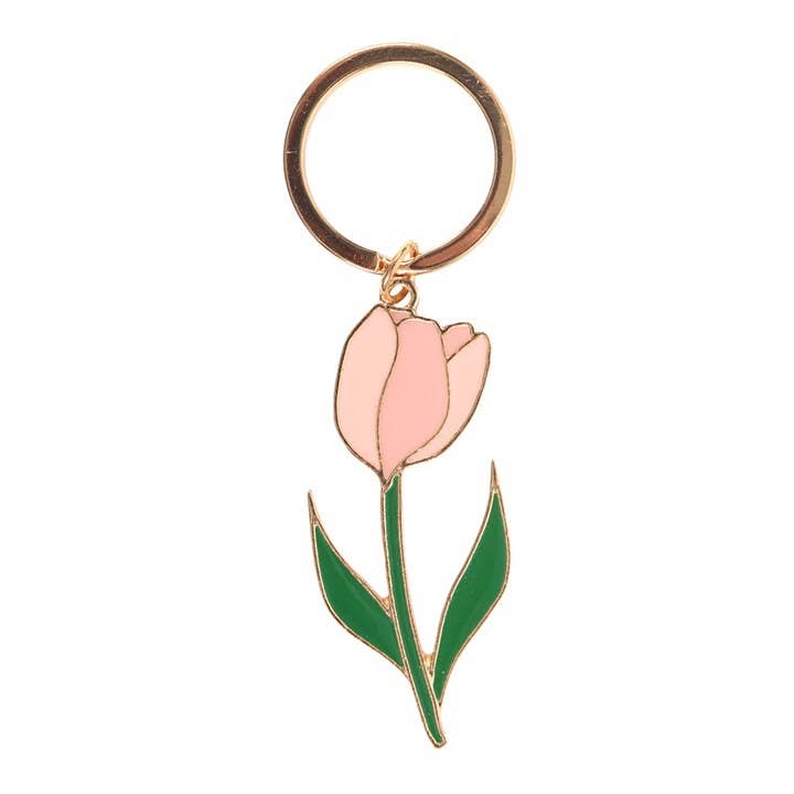 Pink Spring Tulip Keyring