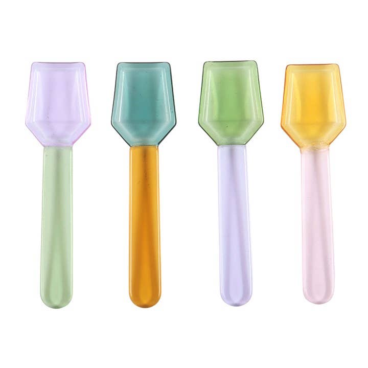 Set of Pastel Glass Dessert Spoons