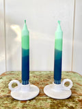  ‘Blueberry Matcha’ Green and blue hand dipped candle
