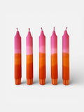 Colourful ‘Sunset’ Hand Dipped Orange & Pink Dinner Candles