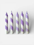 Lilac white candy spiral twist Hand Dipped Candles