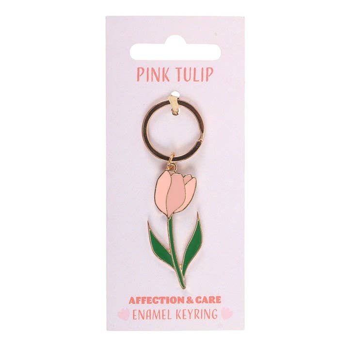 Pink Spring Tulip Keyring