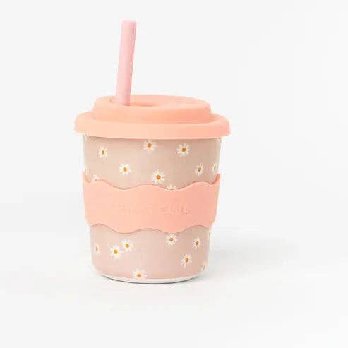 Pink Daisy Babychino Cup 4oz (Straws Sold Separately)
